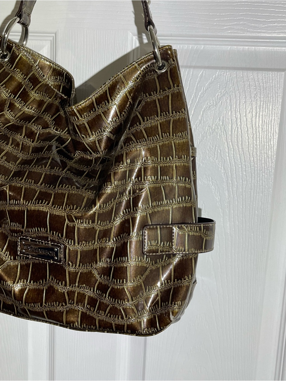 Sag Harbor Shoulder Bag Faux Croc Embossed EUC - Picture 7 of 14